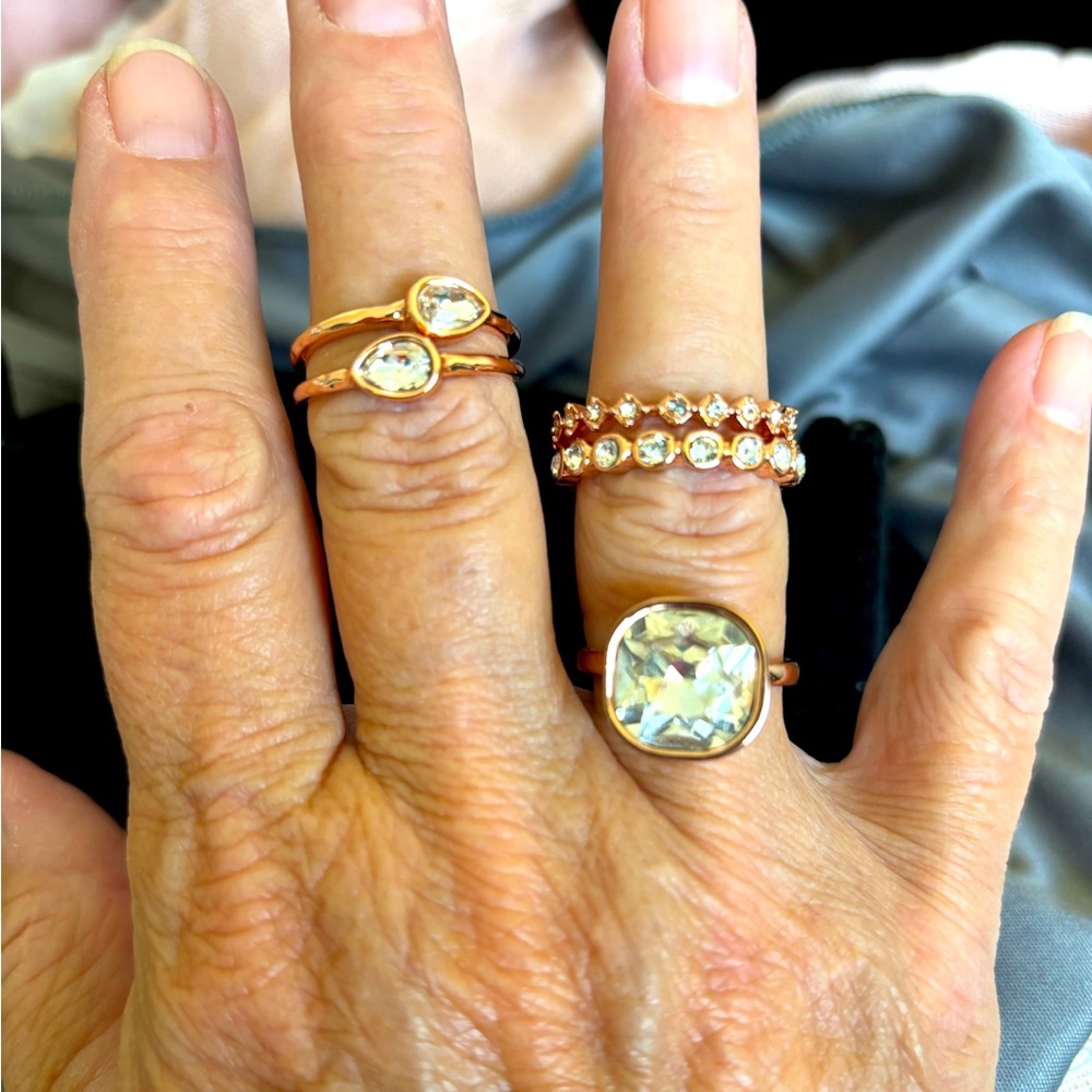 “Sienna” rose gold ring set